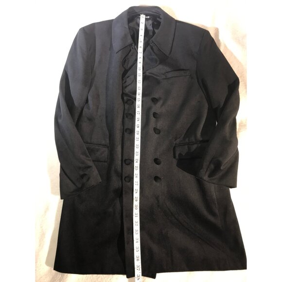 Falcone Men's Black Velvet Duster Car Coat Blazer Jacket - Picture 5 of 8